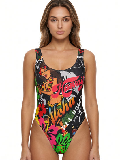 PIA BOLTE® High Cut Swimsuit Aloha Hawaii Flower Power - PIA BOLTE® COUTURE