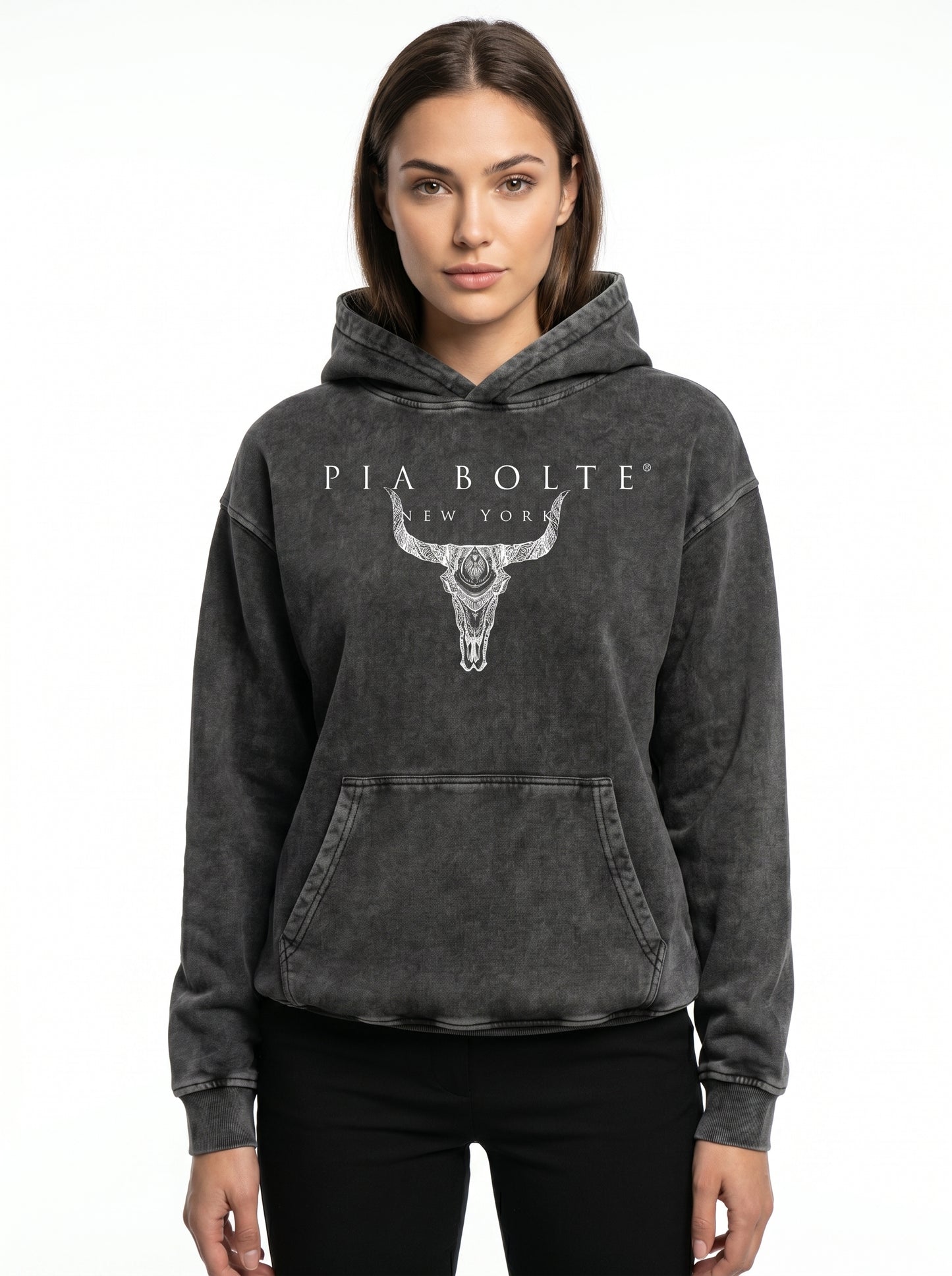 PIA BOLTE® Hoodie - Angel grey-black - PIA BOLTE® COUTURE