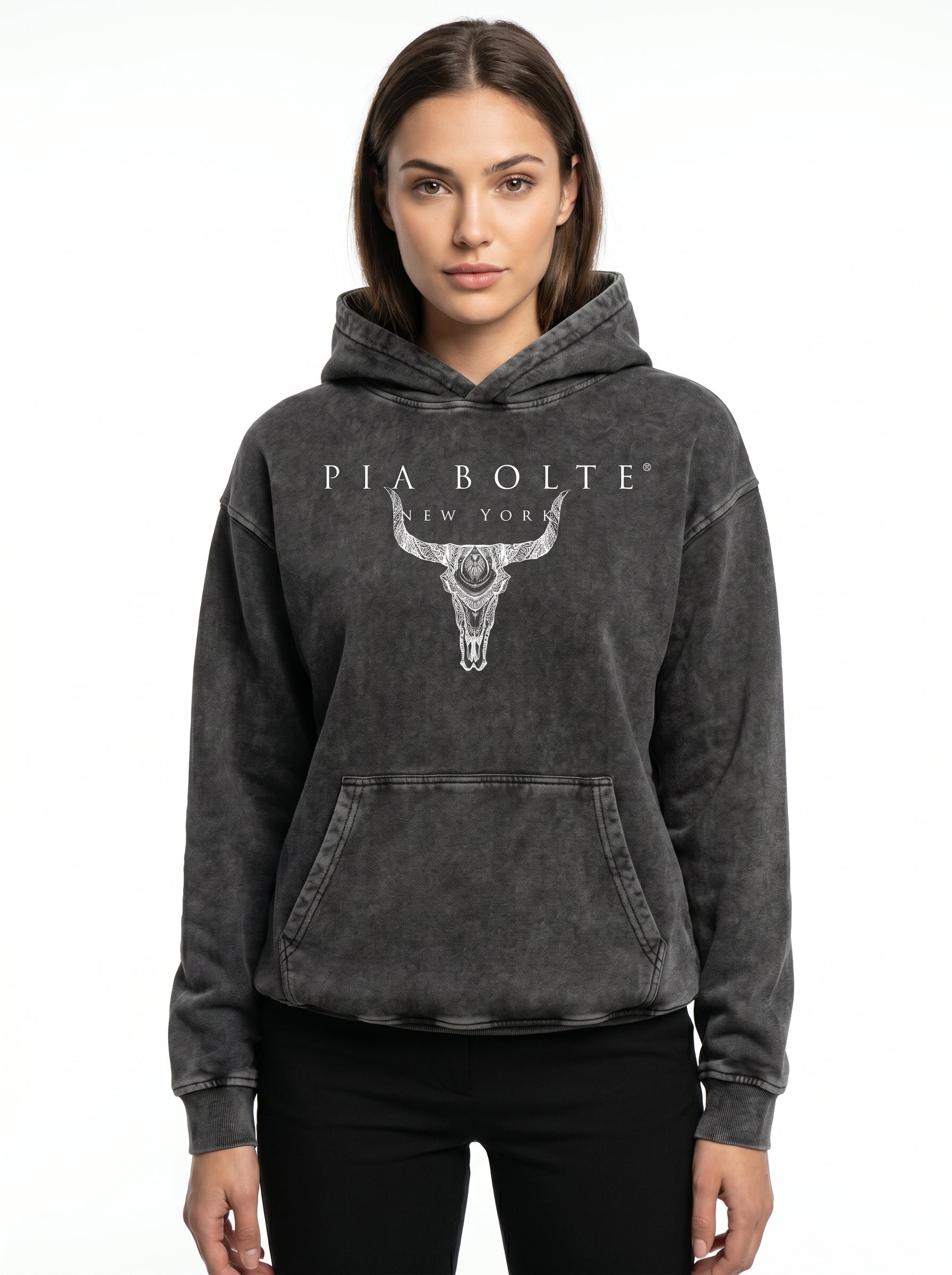PIA BOLTE® Hoodie - Angel grey-black - PIA BOLTE® COUTURE