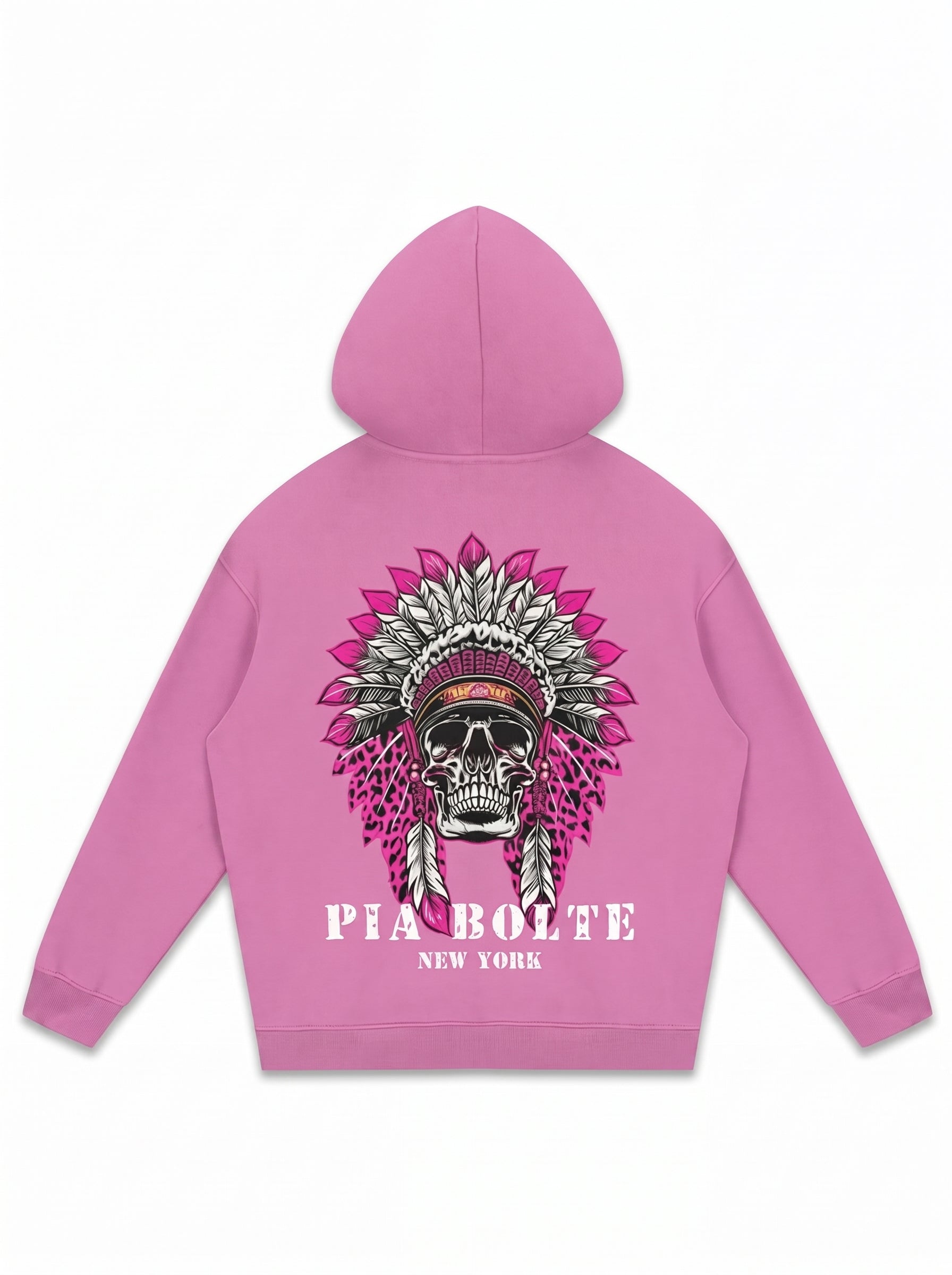 PIA BOLTE® Hoodie pink LOVE chief indiana skull (unisex) - PIA BOLTE® COUTURE