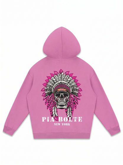 PIA BOLTE® Hoodie pink LOVE chief indiana skull (unisex) - PIA BOLTE® COUTURE