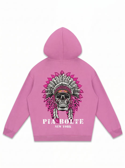 PIA BOLTE® Hoodie pink LOVE chief indiana skull (unisex)