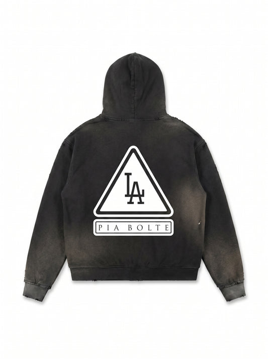PIA BOLTE® Hoodie – Sun Fade Frayed LA Black Edition