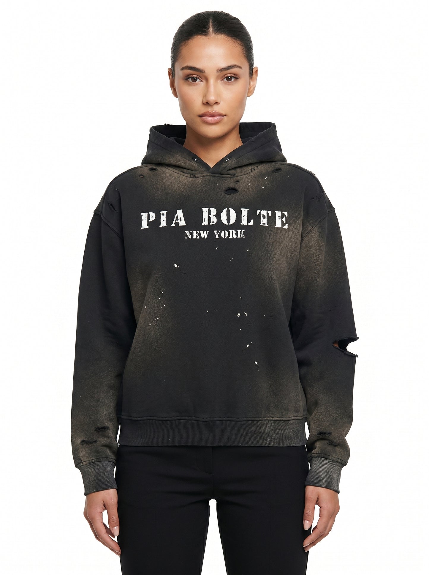 PIA BOLTE® Hoodie – Sun Fade Frayed LA Black Edition