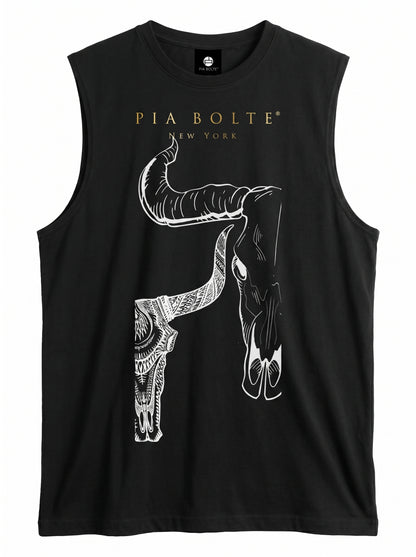 PIA BOLTE® Horn Skull Tank – Minimal Statement Shirt