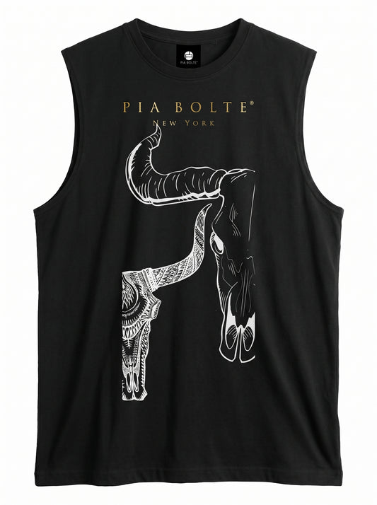 PIA BOLTE® Horn Skull Tank – Minimal Statement Shirt