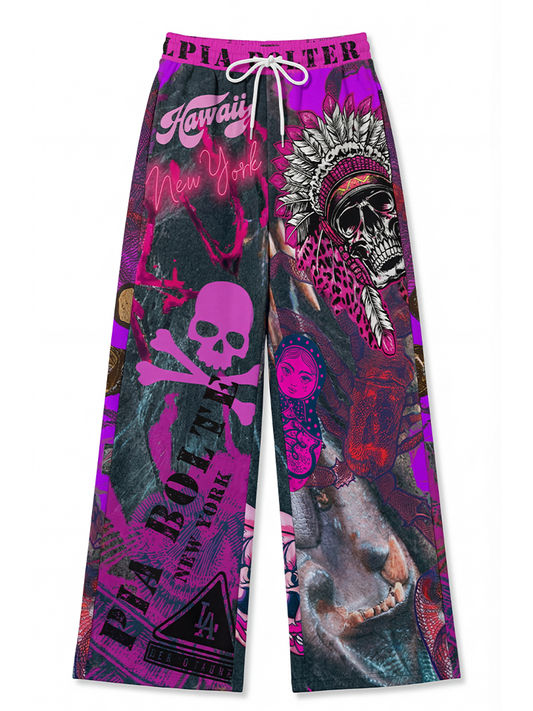 PIA BOLTE® Hose - Pink Indiana Skull