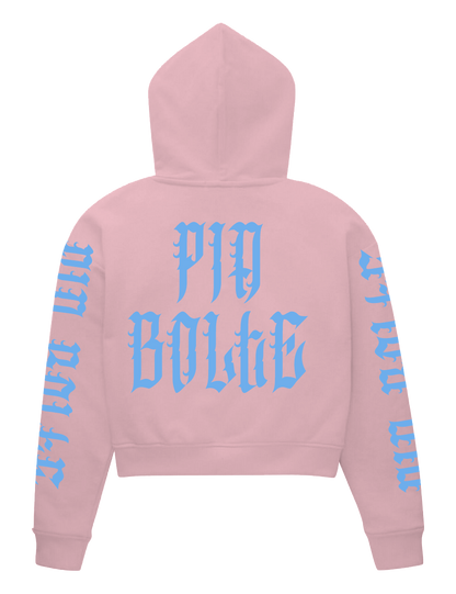 Crop Hoodie Skull (gold, neon pink, green, blue)