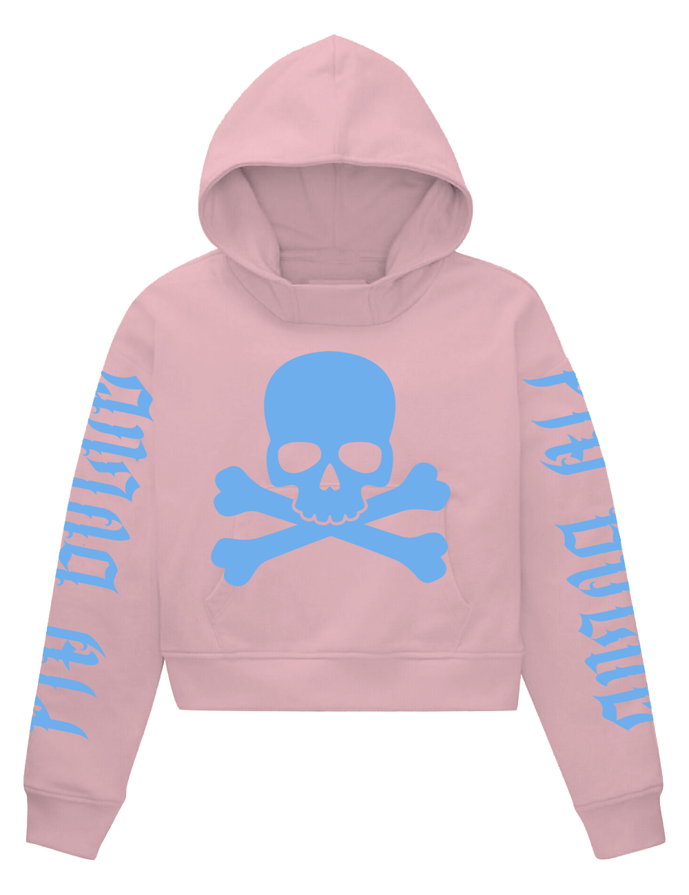 Crop Hoodie Skull (gold, neon pink, green, blue)