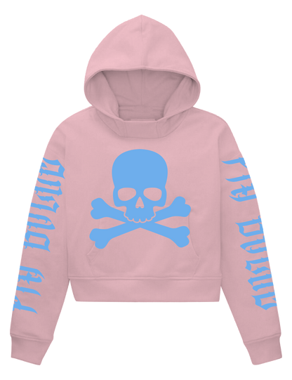 Crop Hoodie Skull (gold, neon pink, green, blue)