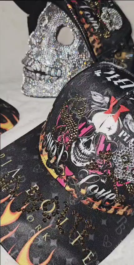 PIA BOLTE® Cap - Angel Love Skull Strass