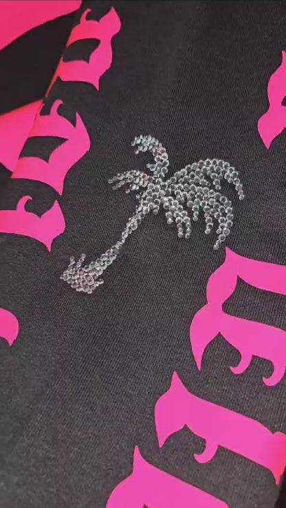 Crop Hoodie Skull (gold, neon pink, green, blue)