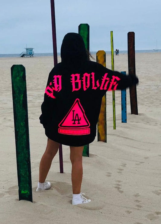 Hoodie LA black pink