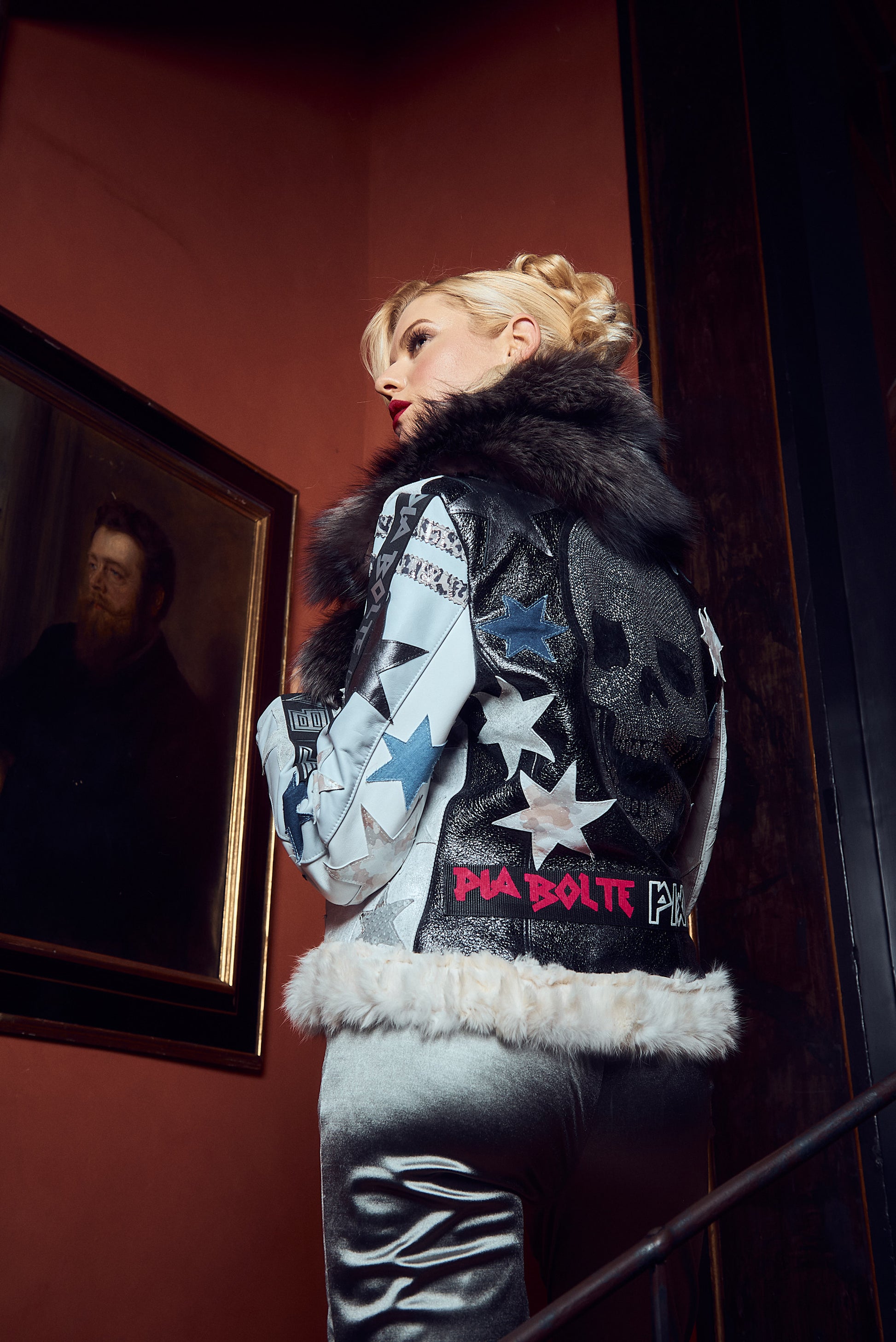 PIA BOLTE® WINTER Jacket white STARS - PIA BOLTE® COUTURE