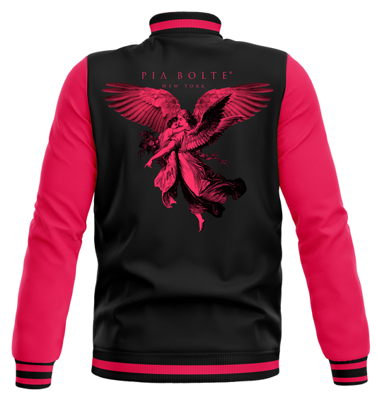 College Jacket black pink ANGEL woman