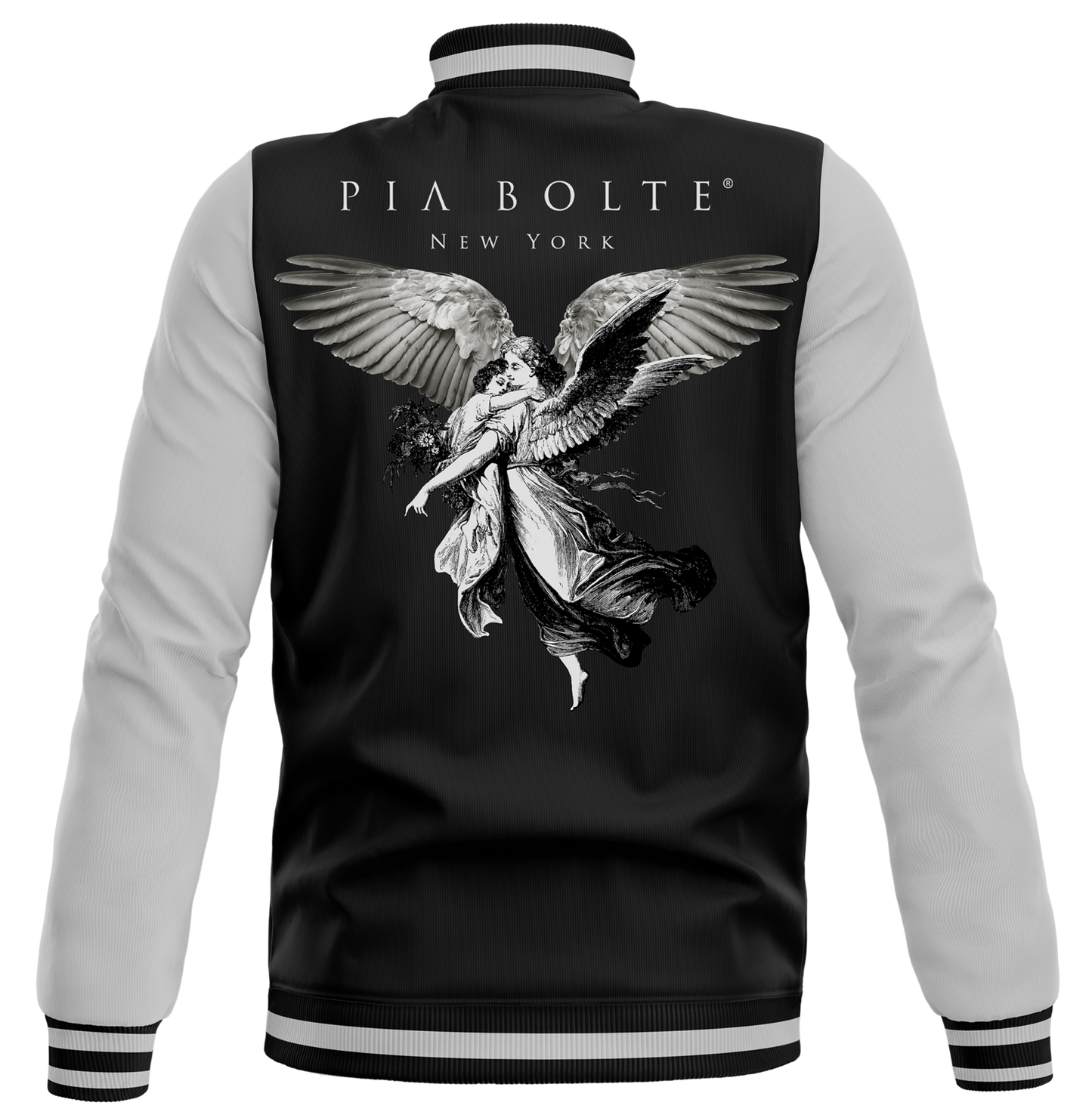 College Jacket black grey ANGEL WOMAN