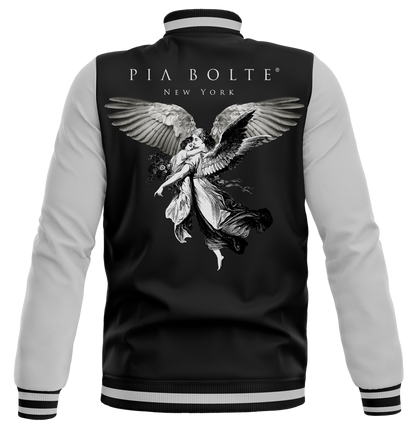 College Jacket black grey ANGEL WOMAN