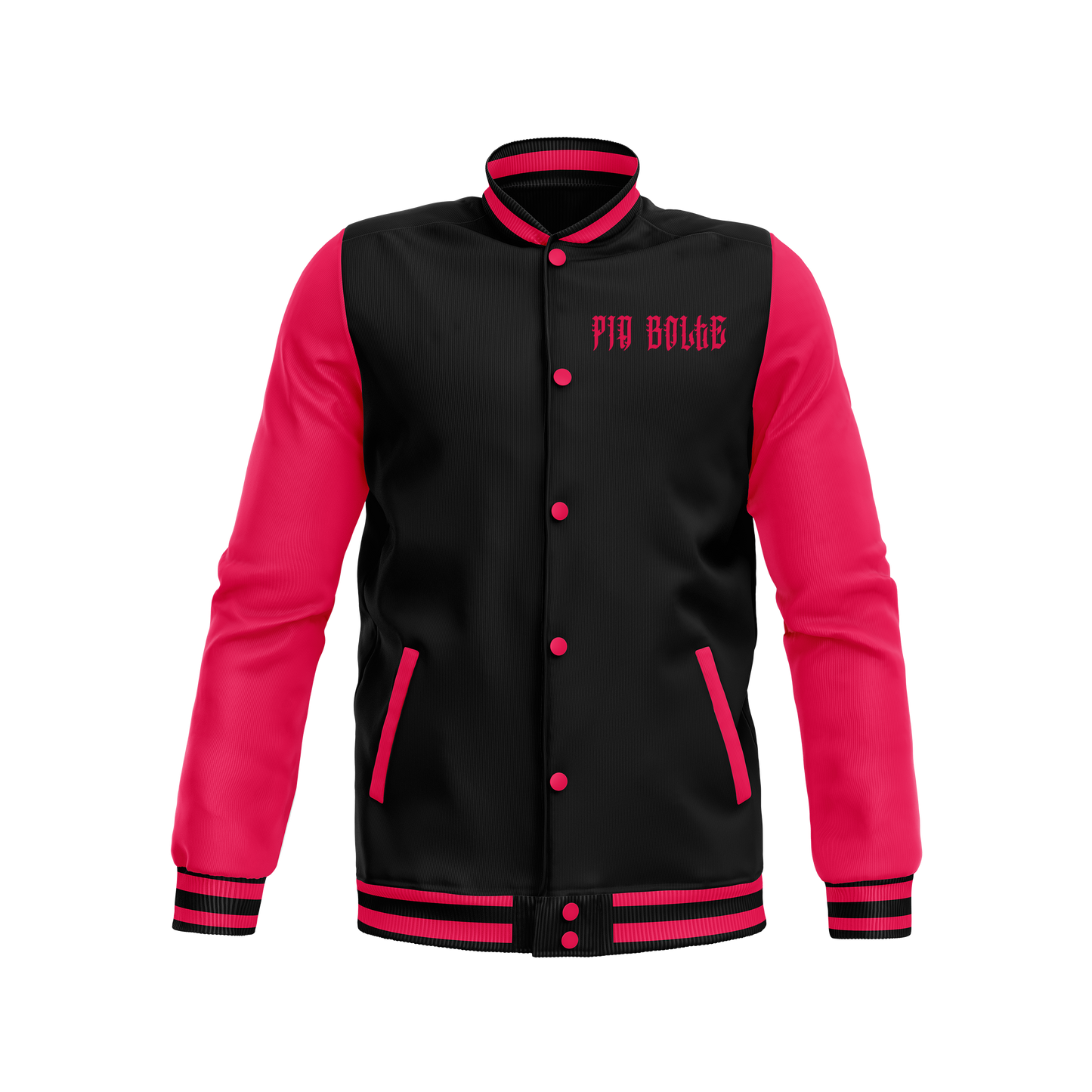 College Jacket black pink ANGEL woman