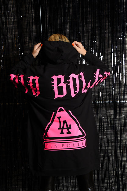 Longhoodie LETTERS neon & LA neon pink