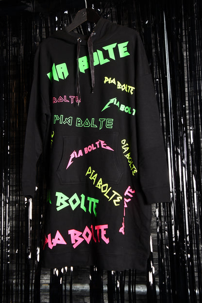 Longhoodie LETTERS neon & LA neon pink